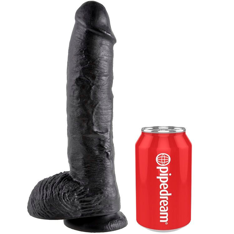 King Cock Dildo Schwarz mit Eier 25.4 cm