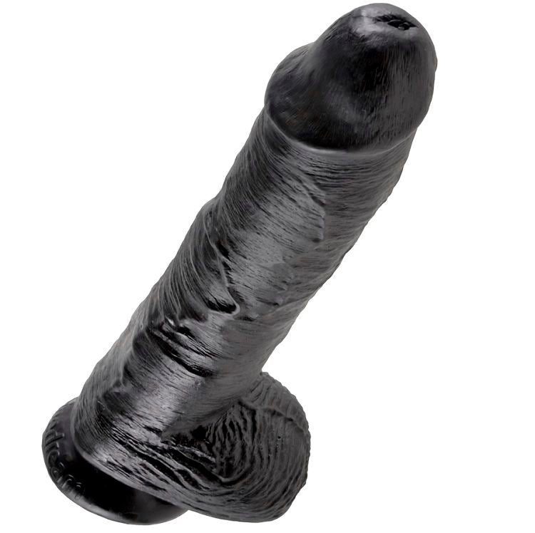 King Cock Dildo Schwarz mit Eier 25.4 cm