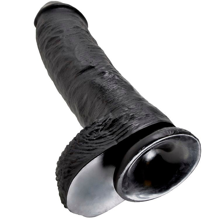 King Cock Dildo Schwarz mit Eier 25.4 cm