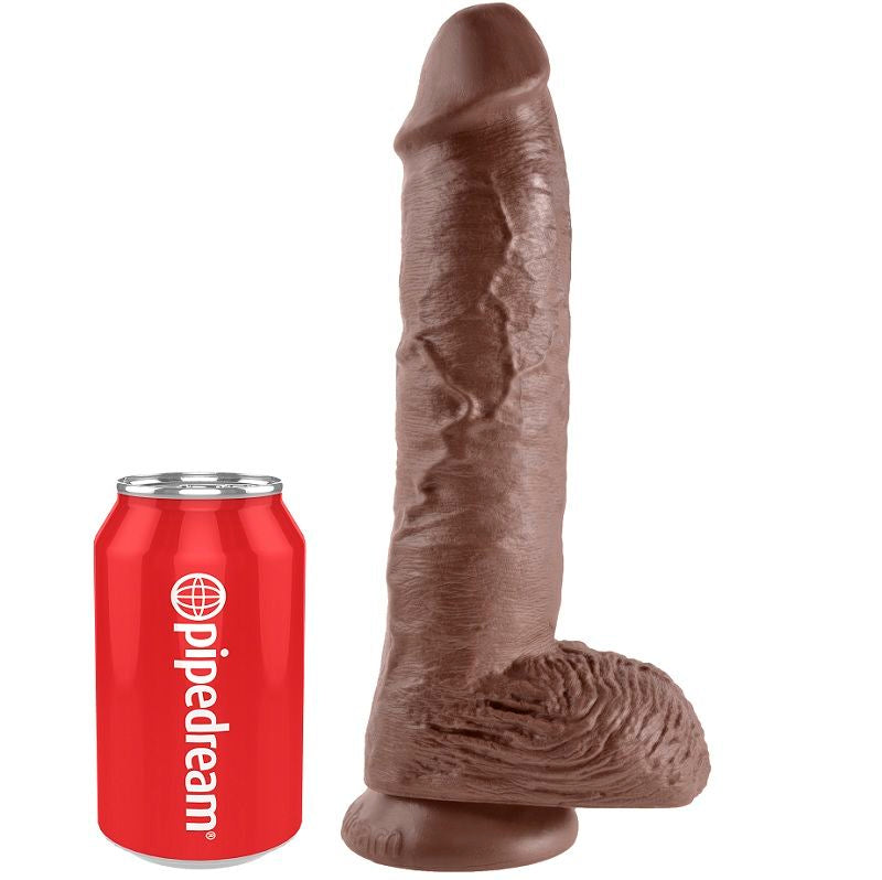 King Cock 10 Dildo Braun mit Eier 25.4 cm