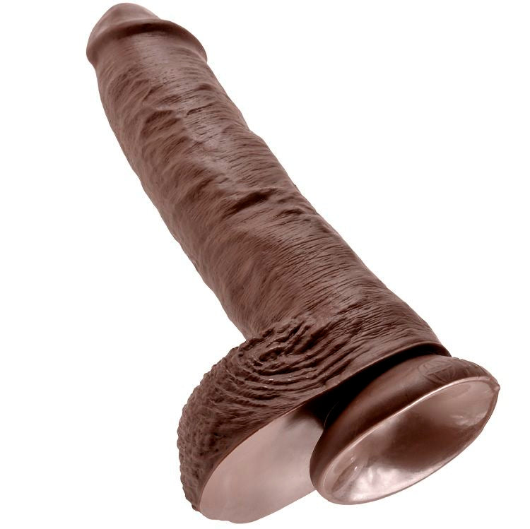 King Cock 10 Dildo Braun mit Eier 25.4 cm