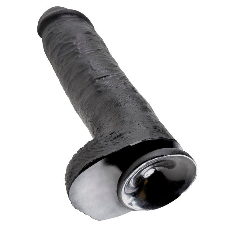 King Cock Dildo Schwarz mit Eier 28 cm