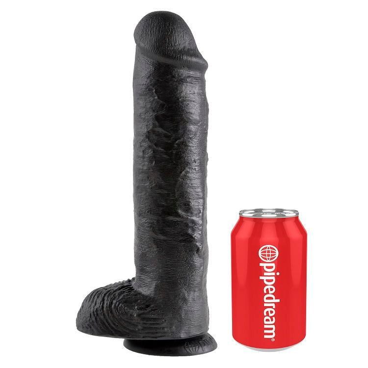King Cock Dildo Schwarz mit Eier 28 cm
