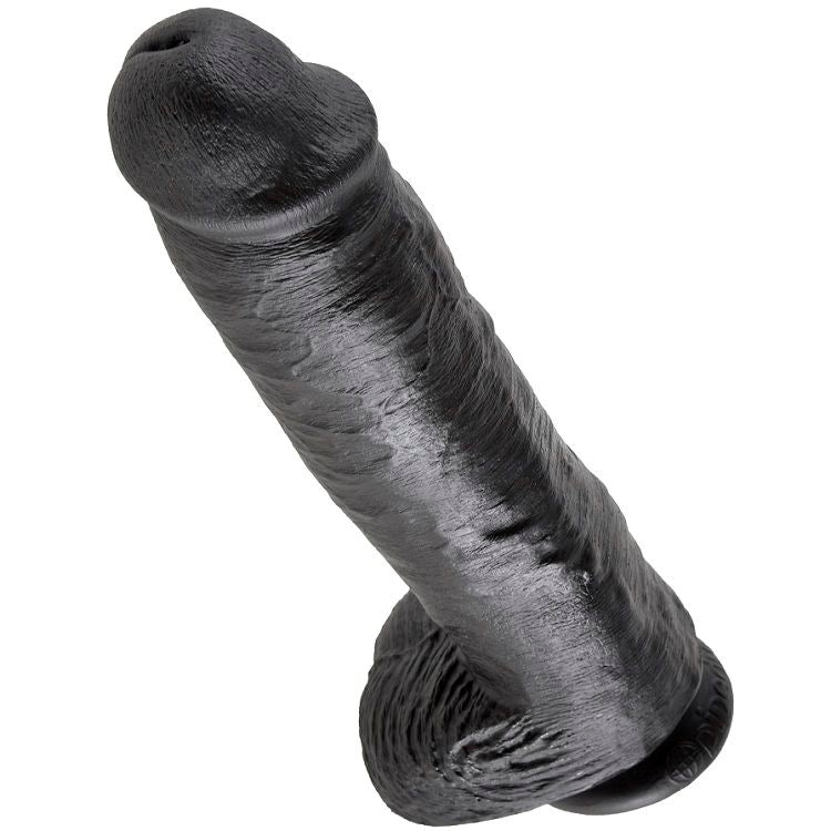 King Cock Dildo Schwarz mit Eier 28 cm