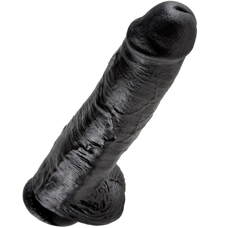 King Cock Dildo Schwarz mit Eier 28 cm