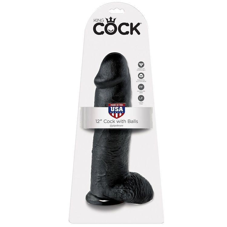 King Cock Dildo Schwarz mit Eier 30.48 cm