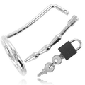 Metal Hard Hodenring aus mit Harnröhren-Keuschheitsstecker