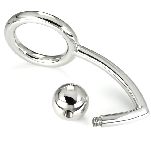 Metal Hard Penisring mit Anal-Eindringlingshaken, 45 mm