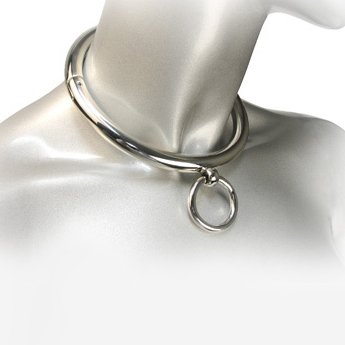 Metal Hard Bdsm-Halskette mit Ring 10 cm