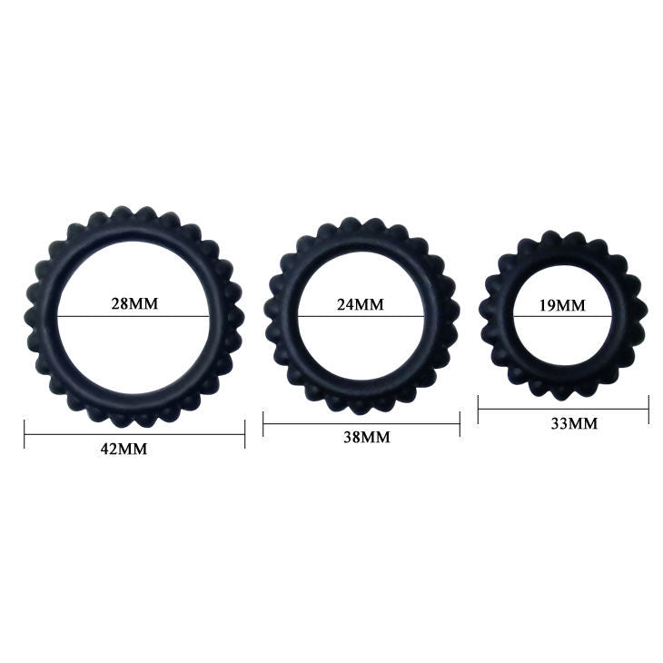 Baile for Him Titan Set 3Stk Cockring Schwarz 2.8 + 2.4 + 1...