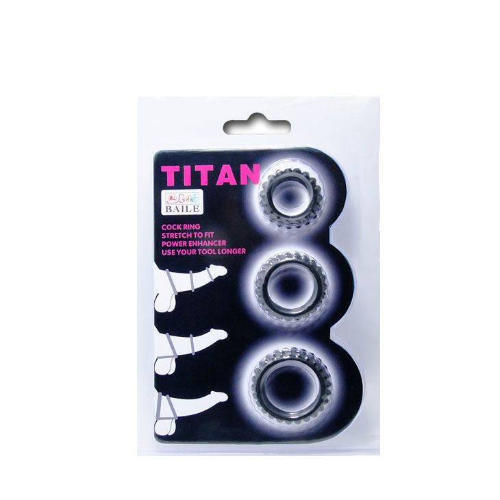 Baile for Him Titan Set 3Stk Cockring Schwarz 2.8 + 2.4 + 1...