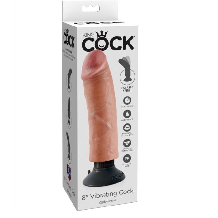 King Cock Vibratordildo 20.32 cm Natürlich