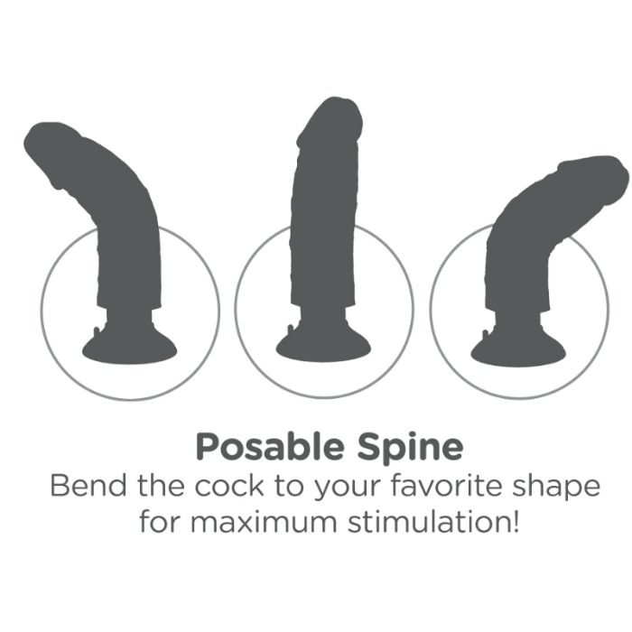 King Cock – Vibrierender Dildo mit Hoden 23 Cm Schwarz