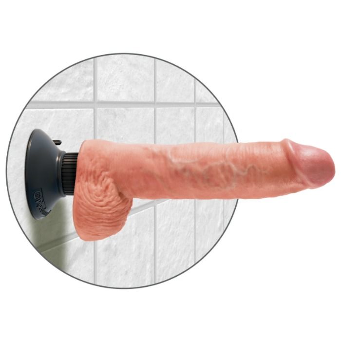 King Cock Vibrierender Dildo mit Hoden 25.5 cm Natürliche Farbe