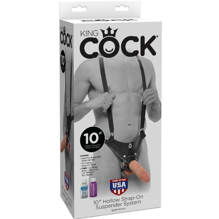 King Cock 25,5 cm Hollow Strap-On Suspender System Flesh