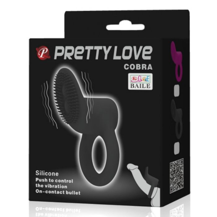 For Him Pretty Love - Cobra Vibratorring Schwarz