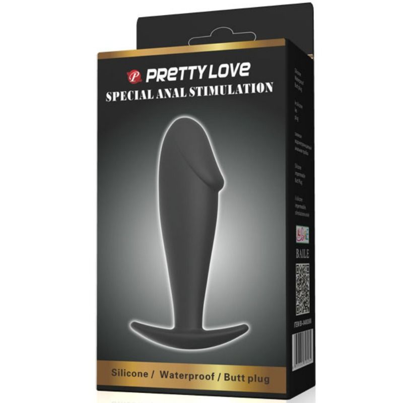 Anal Toys Pretty Love - Anal Plug Silikon Penisform Schwarz