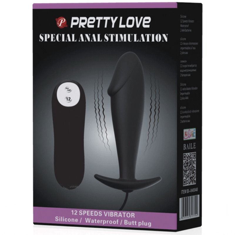 Remote Control Pretty Love - Silikon Anal Plug Penis Form und 12 Vi...