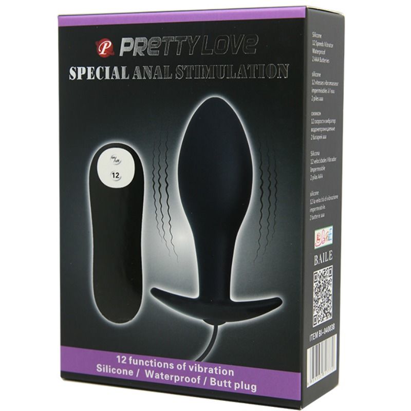 Anal Toys Pretty Love - Anal Plug Ankerform Silikon 12 Vibrationsmo...