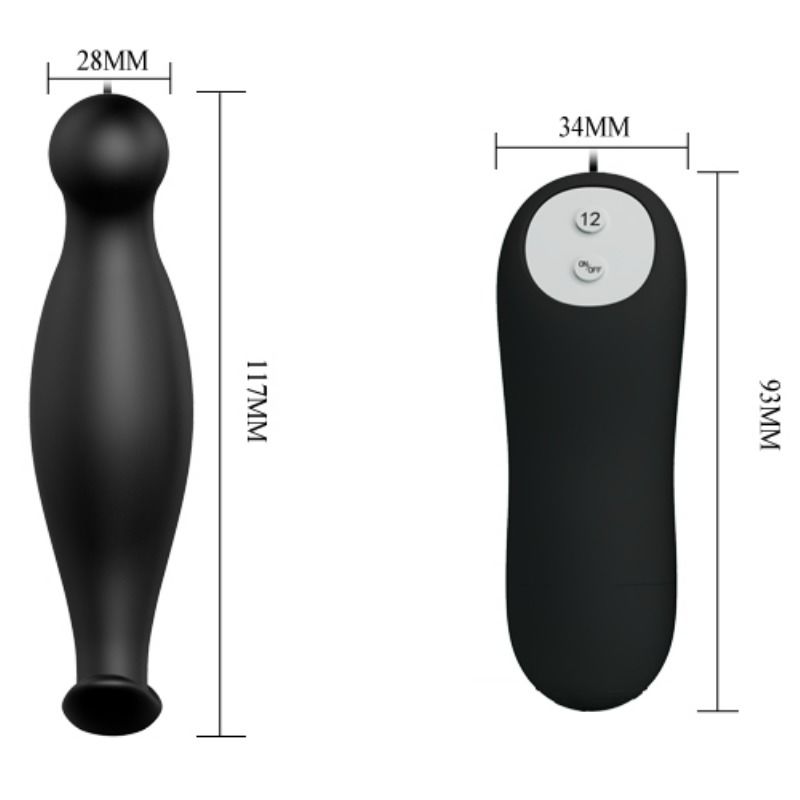 Remote Control Pretty Love - Silikon Analplug 12 Vibrationsmodi Sch...