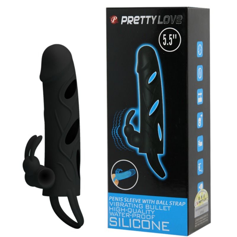 For Him Pretty Love - Silikonhülle mit Vibration 14 cm 1.0