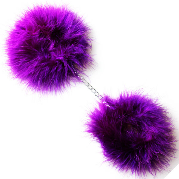 Secretplay 100% Fetish Lila Marabou-Handschellen