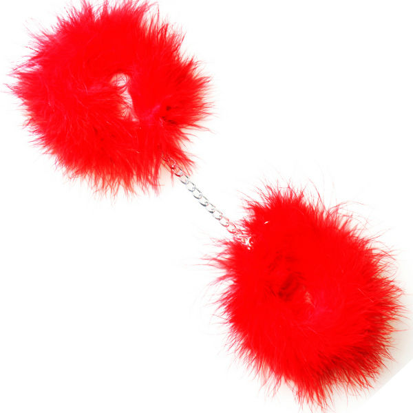 Secretplay 100% Fetish Rote Marabou-Handschellen