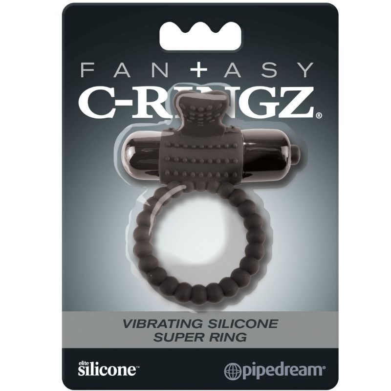 Fantasy C-ringz Schwarzer Vibrationsring aus Silikon