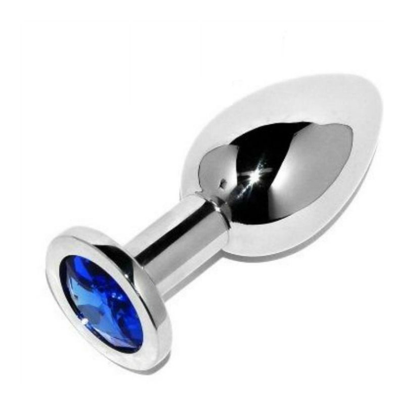 Metal Hard Analstecker Diamant Blau Klein 5,71 cm
