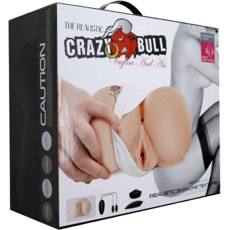 Crazy Bull Vagina und Anus mit Realistischem Tattoo mit Vibration