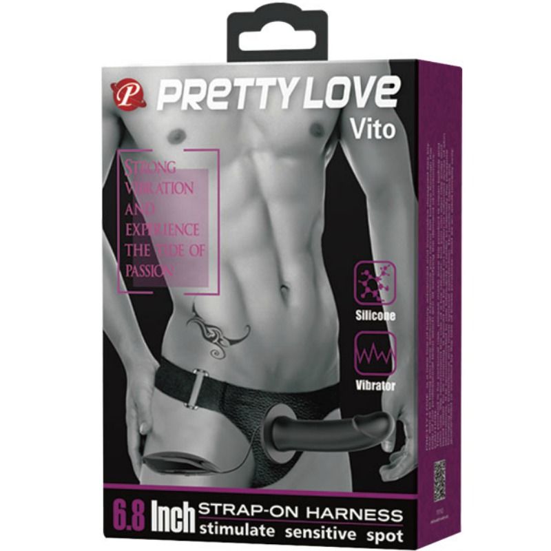 Pretty Love Vito Strap-on Mit Hohlkörper-Dildo Und Vibration 17.3 CM