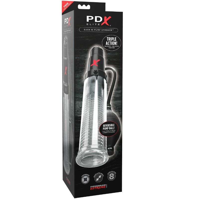 PDX Elite Suck-n-Pump Stroker Vibrierender Masturbator Saugpumpe