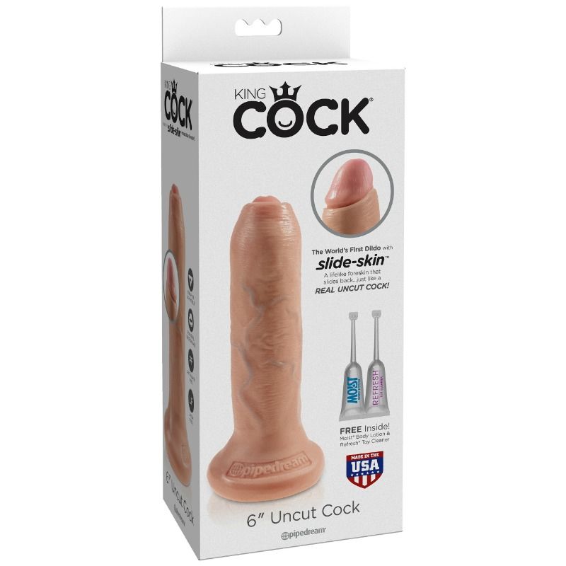 King Cock Realistischer Dildo Ungeschnittenes Fleisch 15 CM
