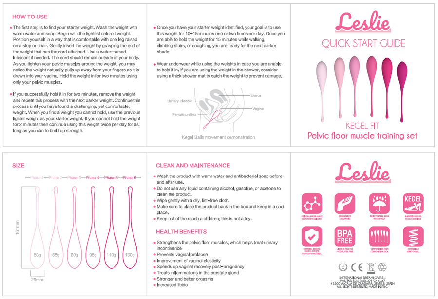 Leslie Kegel Fit Pelvic Muscle Training Set 6 Stück