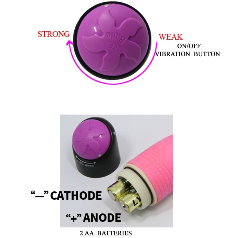 Baile Bunter Sex Realistischer Vibrator Rosa 23 CM