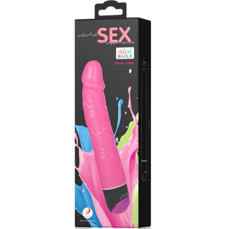 Baile Bunter Sex Realistischer Vibrator Rosa 23 CM
