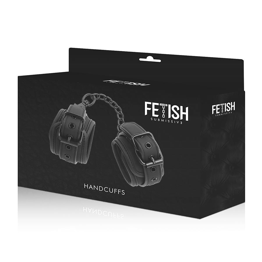 Fetish Submissive Handschellen Aus Veganem Leder Mit Neopren-Futter