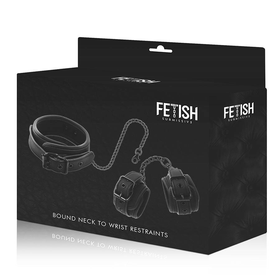 Fetish Submissive Halskette Und Handschellen Aus Veganem Leder Mit