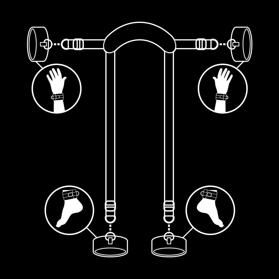 Fetish Submissive Meister-Position Mit 4 Neopren-Gefüttert