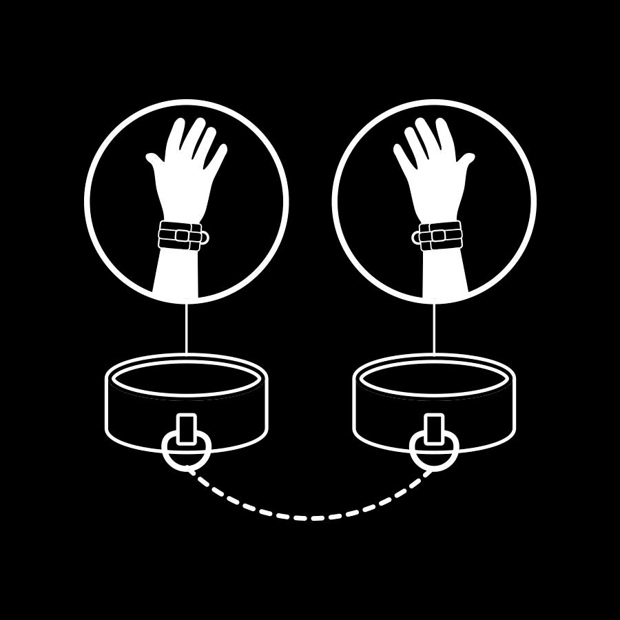 Fetish Submissive Handschellen Aus Veganem Leder Mit Neopren-Futter