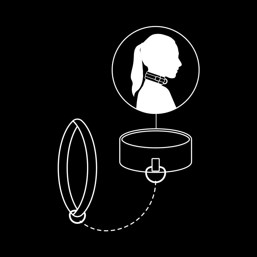 Fetish Submissive Halsband mit Kette Mit Neopren-Futter