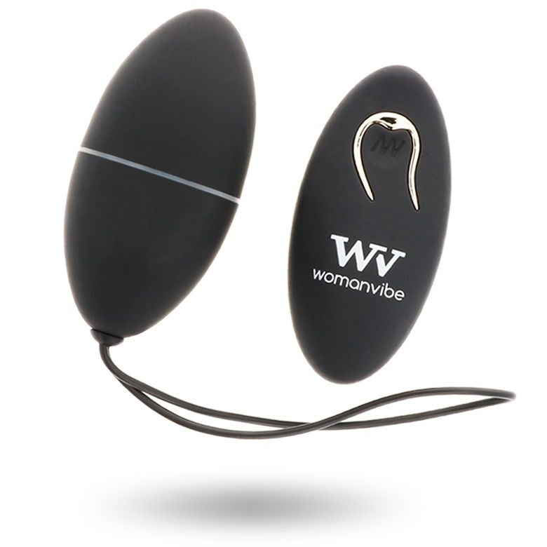 Womanvibe Alsan Egg Fernbedienung Schwarz Silikon Schwarz