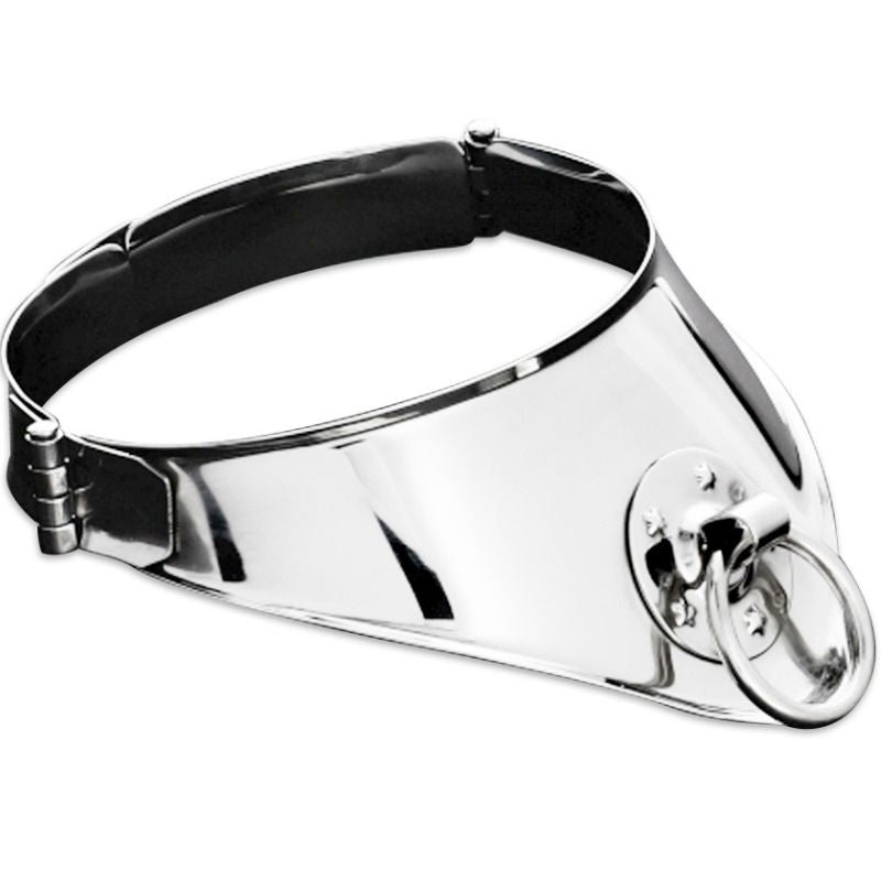 Metal Hard Festhaltungshalsband Mit Ring Und Vorhngeschloss 12,5 CM
