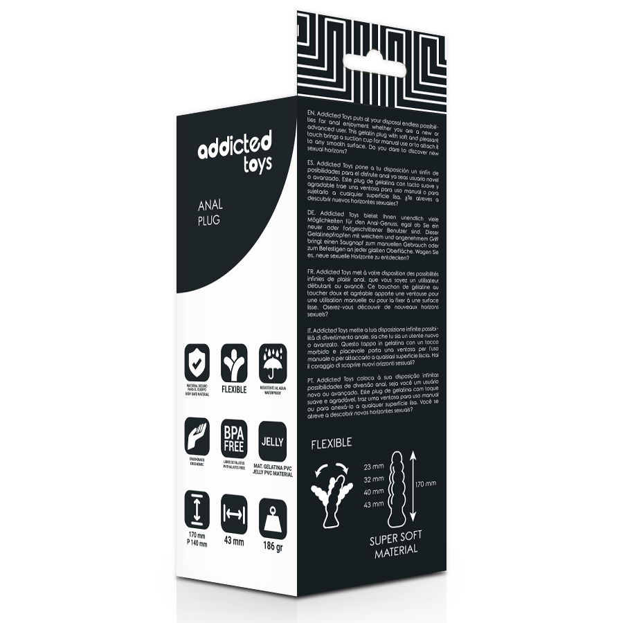 Addicted Toys Analplug 17 CM Schwarz