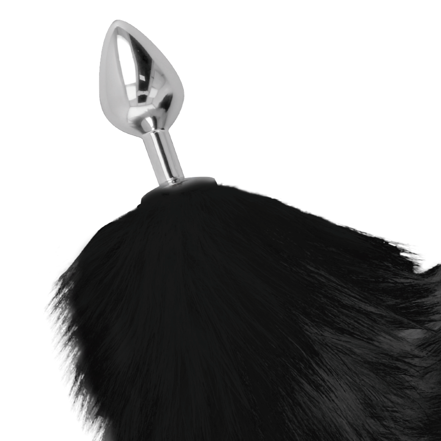 Darkness Anal Silberner Analplug 8 CM Mit Schwarzem Schwanz