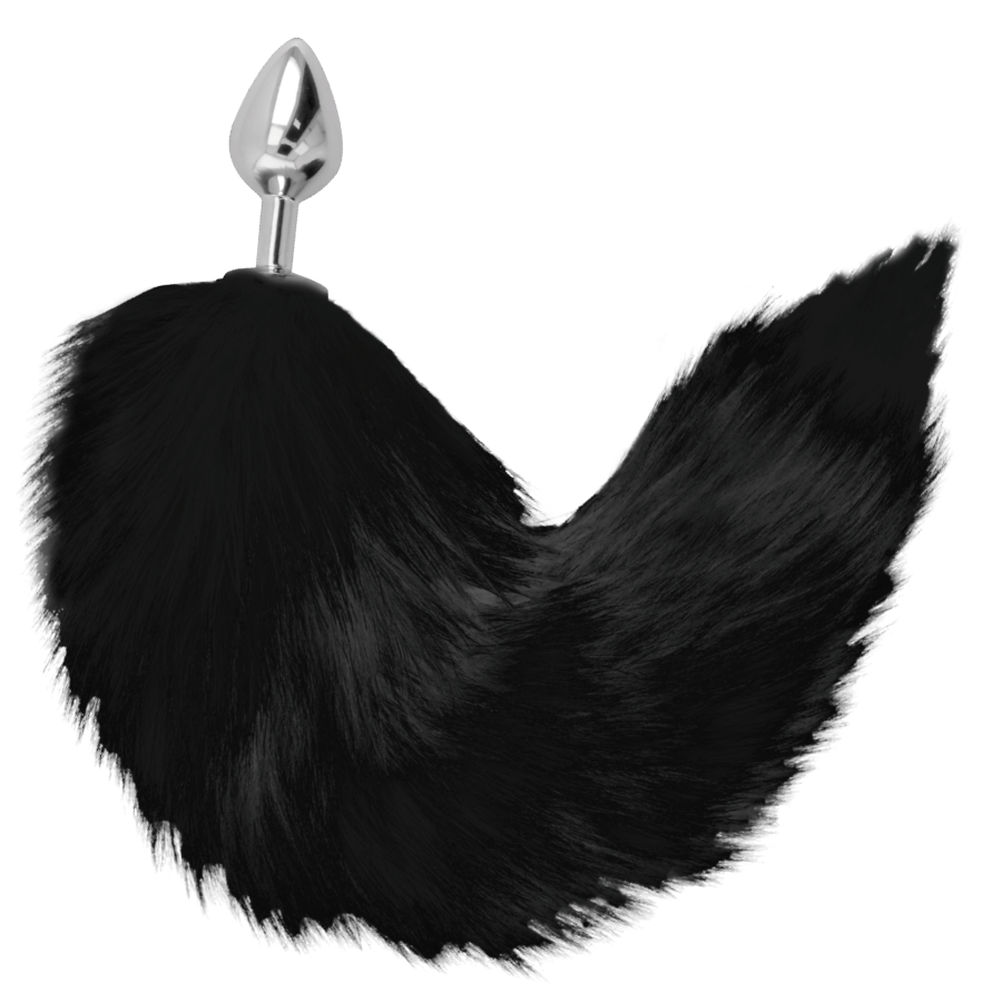 Darkness Anal Silberner Analplug 8 CM Mit Schwarzem Schwanz