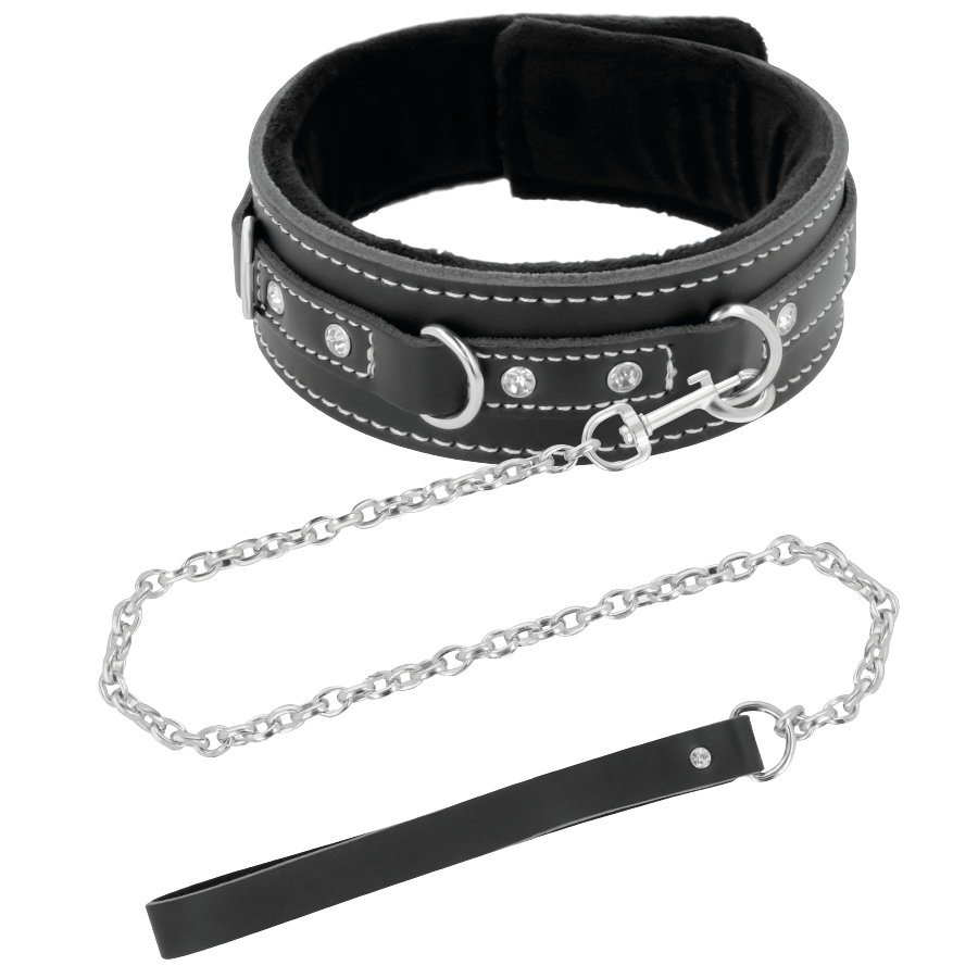 Darkness Bondage Hochwertige Leder-halskette Mit Leine