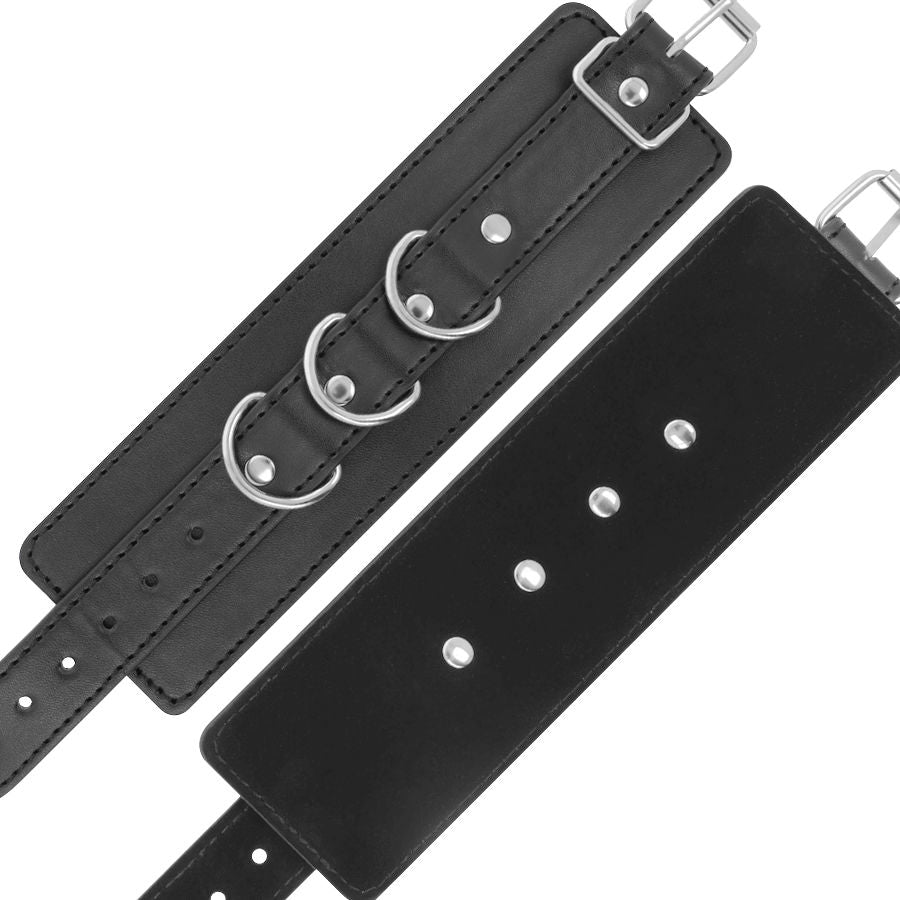 Darkness Bondage Schwarze Verstellbare Leder-knöchel-handschellen