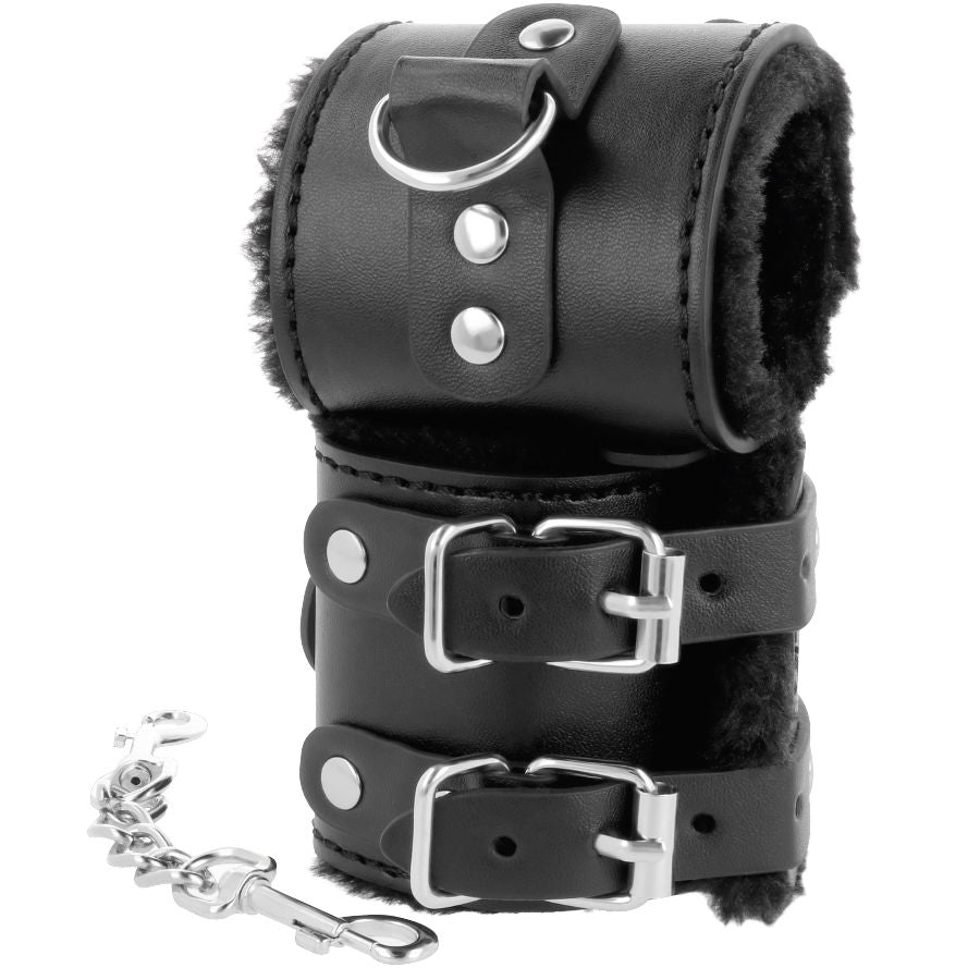 Darkness Bondage Schwarze, Verstellbare Lederhandschellen Mit Futter