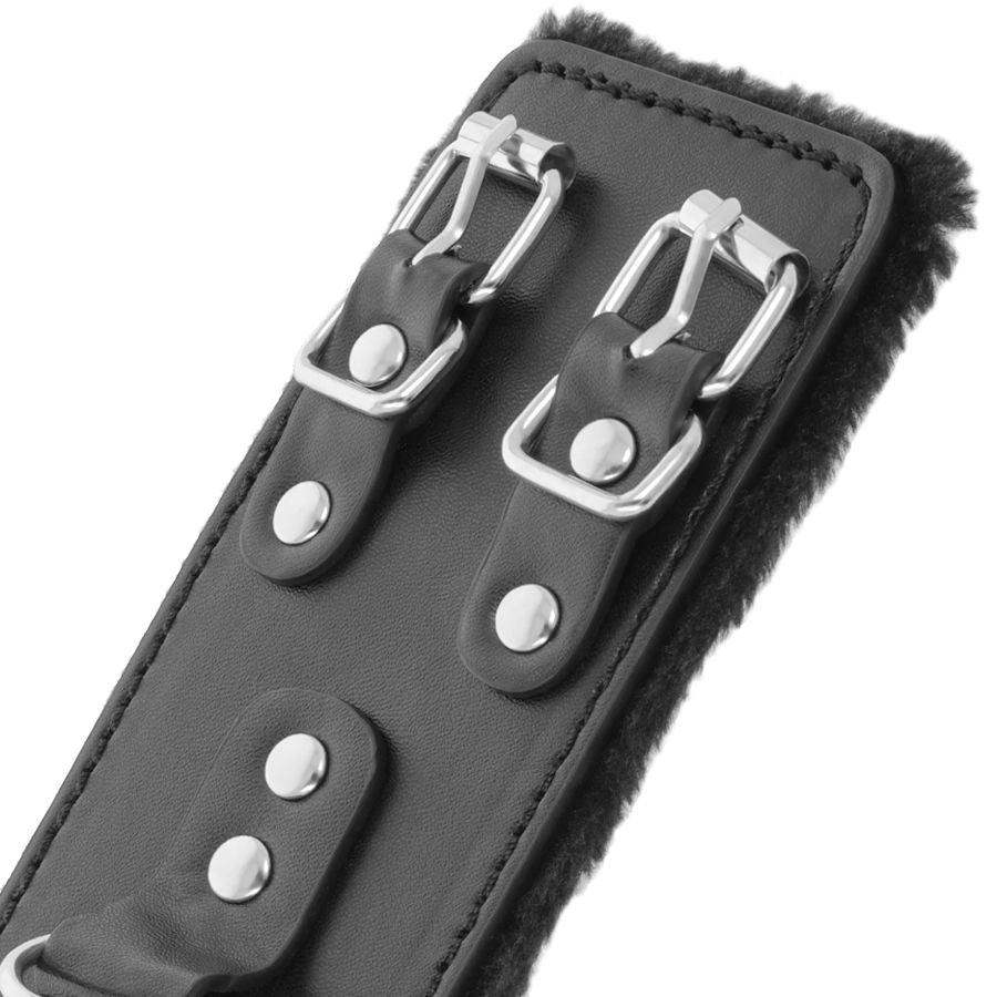 Darkness Bondage Schwarze, Verstellbare Lederhandschellen Mit Futter